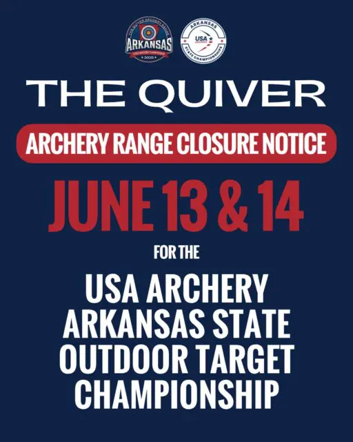 🏹🔴ARCHERY RANGE CLOSURE NOTICE

Attention Archery Enthusiasts! The archery range will be closed June 13-14 for the USA Archery State Outdoor Target Championship. 

But don’t worry! You’re invited to join us as spectators and experience the thrill of competition! Come cheer on the participants and enjoy the atmosphere.