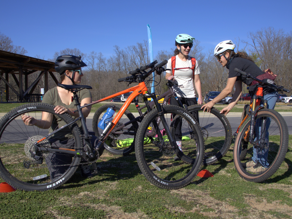 Level 1 Mountain Biking Basics Coach and Students