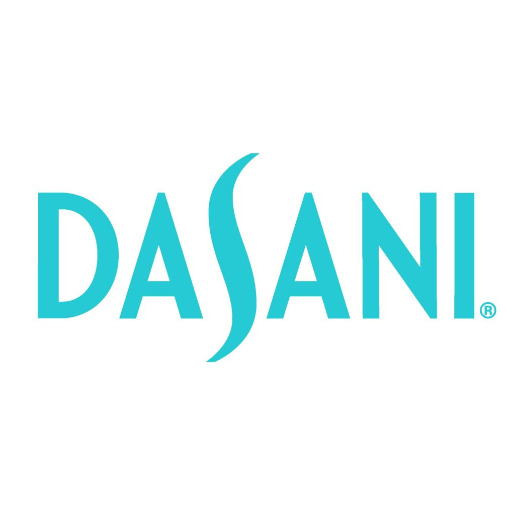 DASANI logo in blue and all capital letters